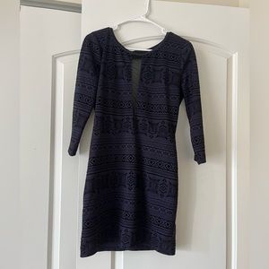 Navy blue tribal print dress
